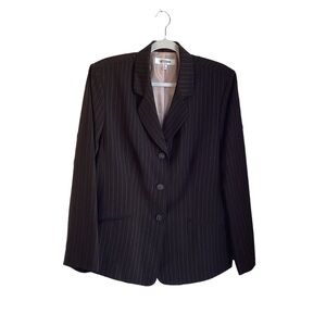 Suit Studio NWT Women’s Suit Jacket.  Brown With Pink Stripes.  Size 18